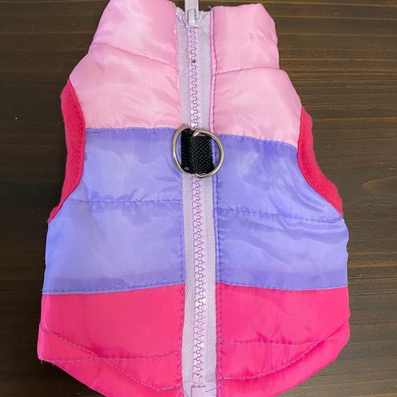 You Er Le Other - Pink Purple Rose Dog Puffer Vest Coat Size XS